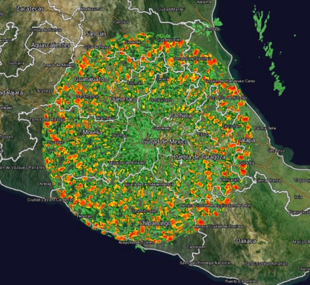 СРОЧНО !!! Фантастические аномалии на метео-радаре в Мексике в районе вулкана Попокатепетль