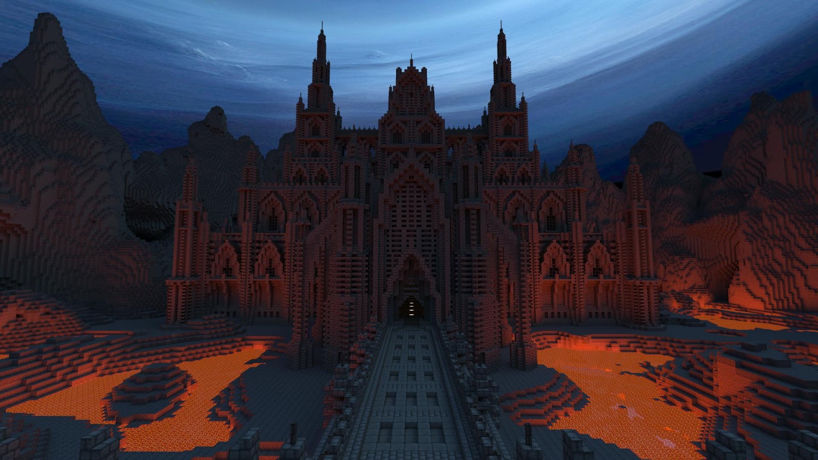 Dark Gothic Minecraft Castle.jpg. 